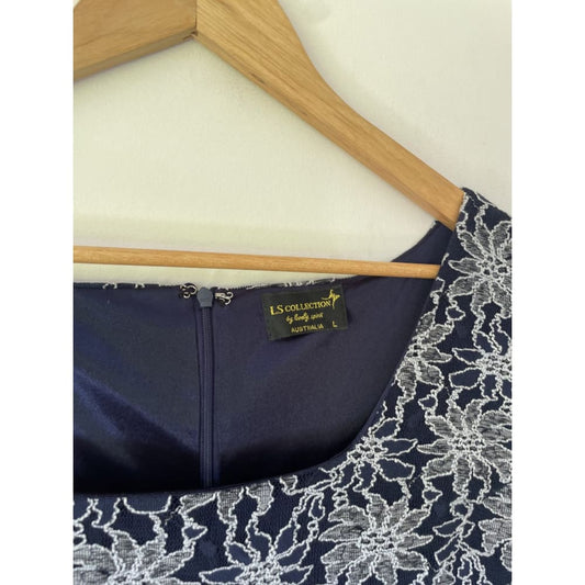 Ls collection size l (14-16) lacy dress - dresses clothing & fashion - condition: used - dresses - short sleeve women’s