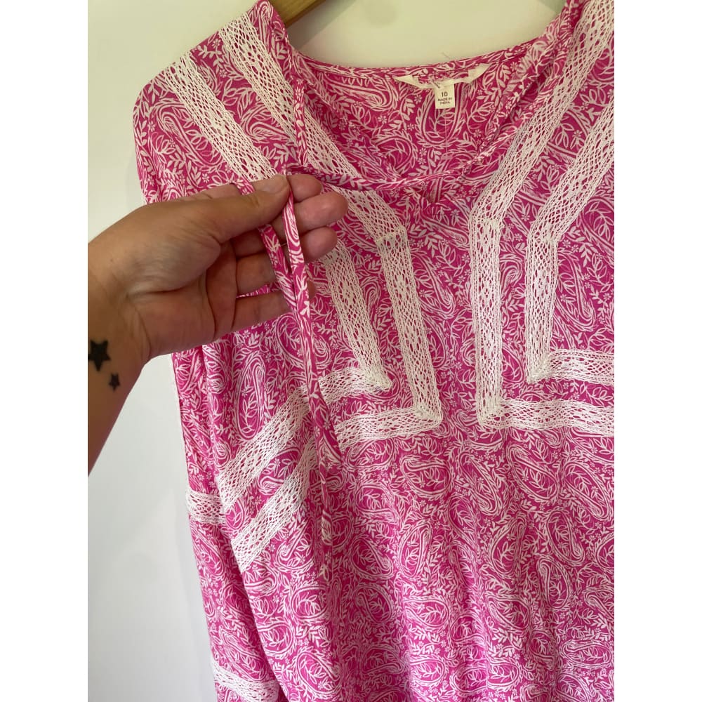 M&s floral lace long sleeve top – size 10 – brand new cut label - blouses blouse - bnew label cut branded clothing