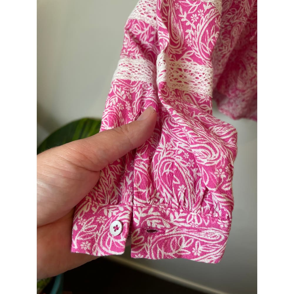 M&s floral lace long sleeve top – size 10 – brand new cut label - blouses blouse - bnew label cut branded clothing