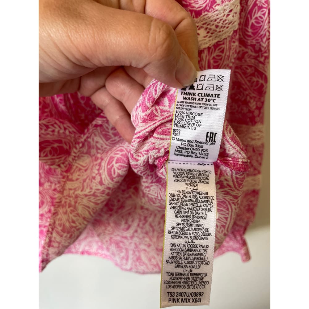 M&s floral lace long sleeve top – size 10 – brand new cut label - blouses blouse - bnew label cut branded clothing
