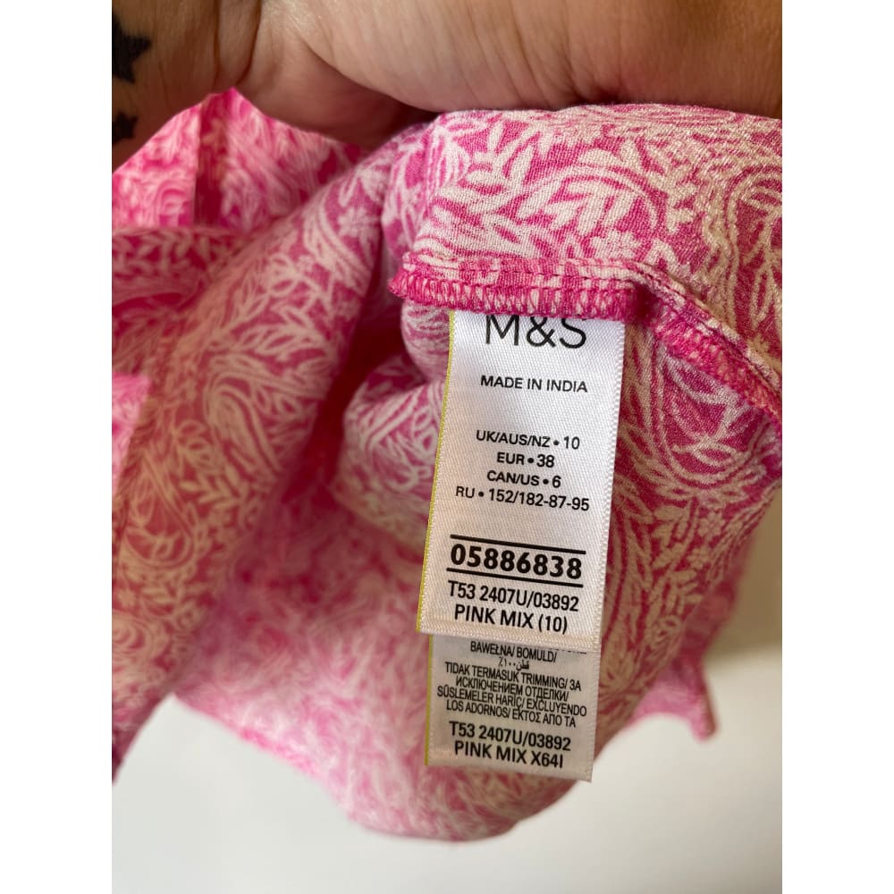 M&s floral lace long sleeve top – size 10 – brand new cut label - blouses blouse - bnew label cut branded clothing