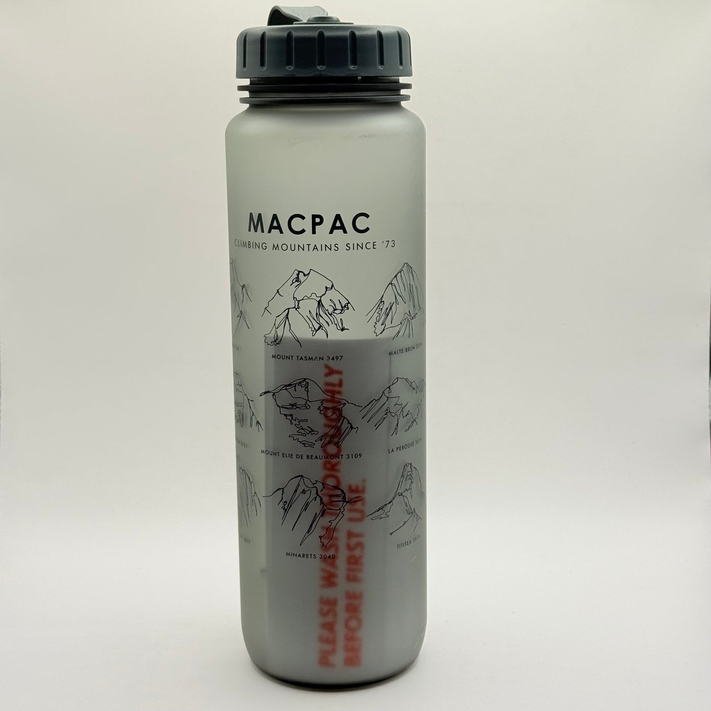 Macpac bpa-free water bottle - 900ml grey - water bottles home&living materials
