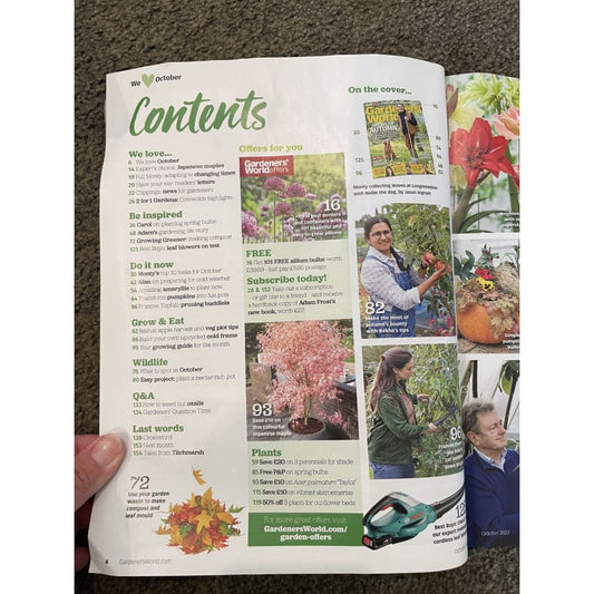 Bbc gardener’s world october 2022 - magazines book - gardening - periodical printed media