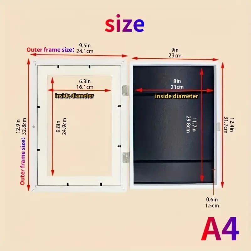 Wood grain magnetic kids art frame | front-opening display for artwork – brand new - picture frames home&living