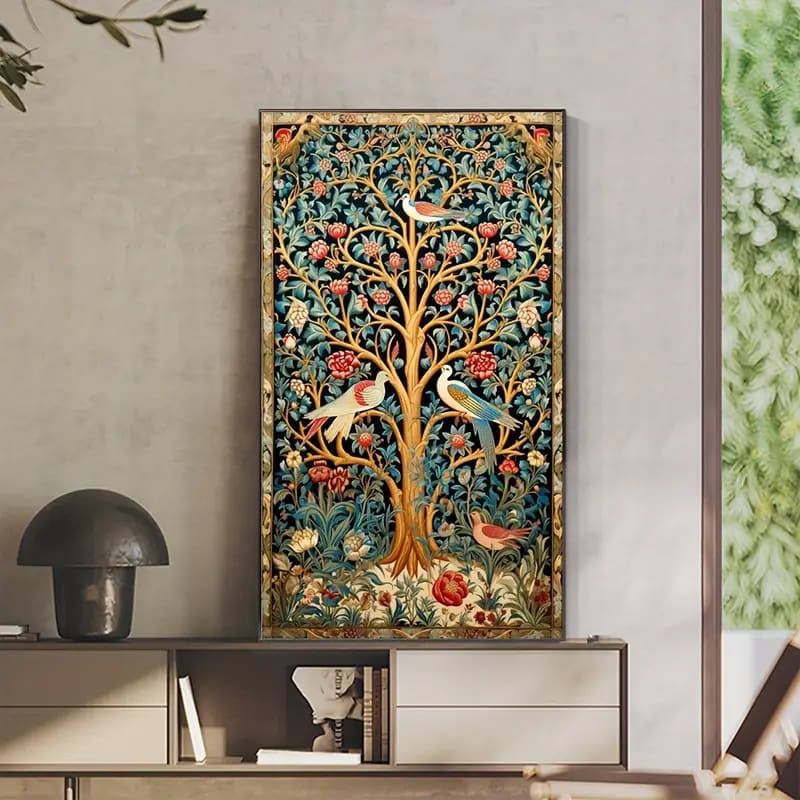 Large 40x70cm tree with birds diamond painting kit - drawing & painting kits crafts