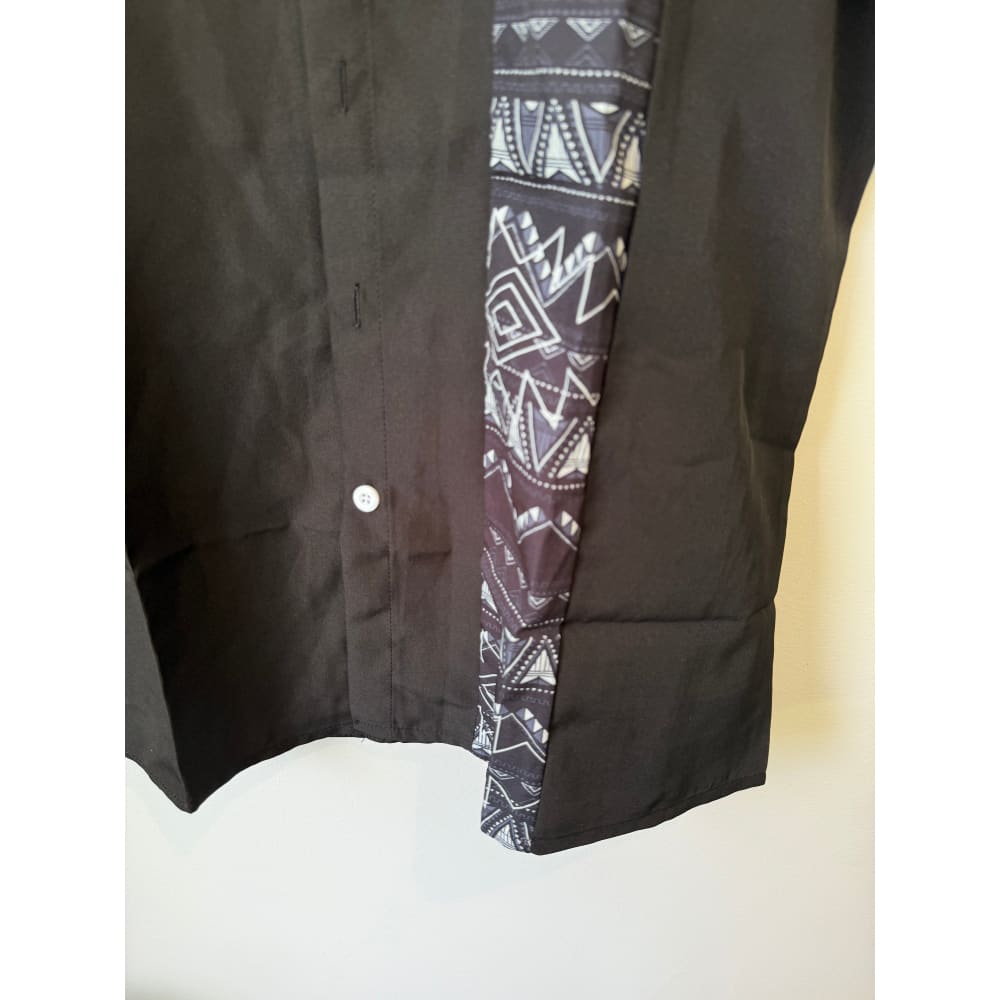 Manfinity size l black patterned shirt - shirts tops menās apparel