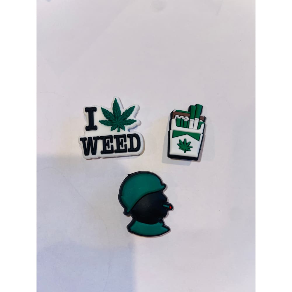 2x & 3x marijuana style shoe charms - 3x option 3 - shoe accessories clogs - shoe accessories - shoe charms fashion