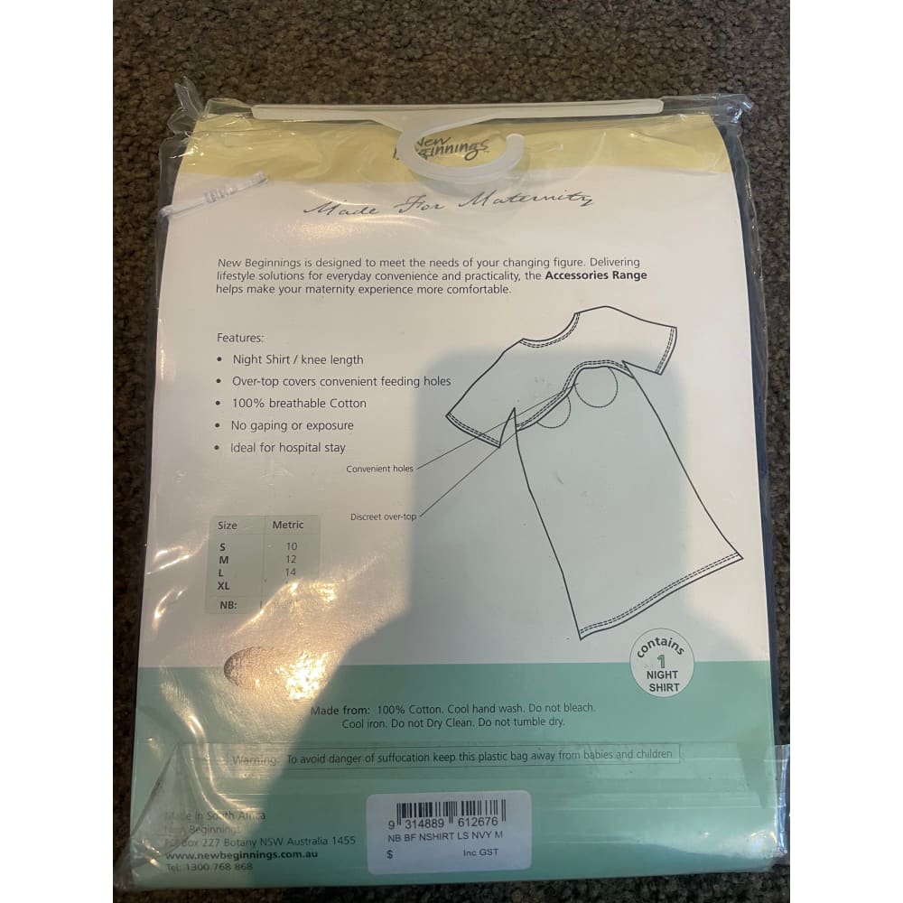 New beginnings breastfeeding night shirt - size m - maternity clothing clothing & fashion - maternity - special