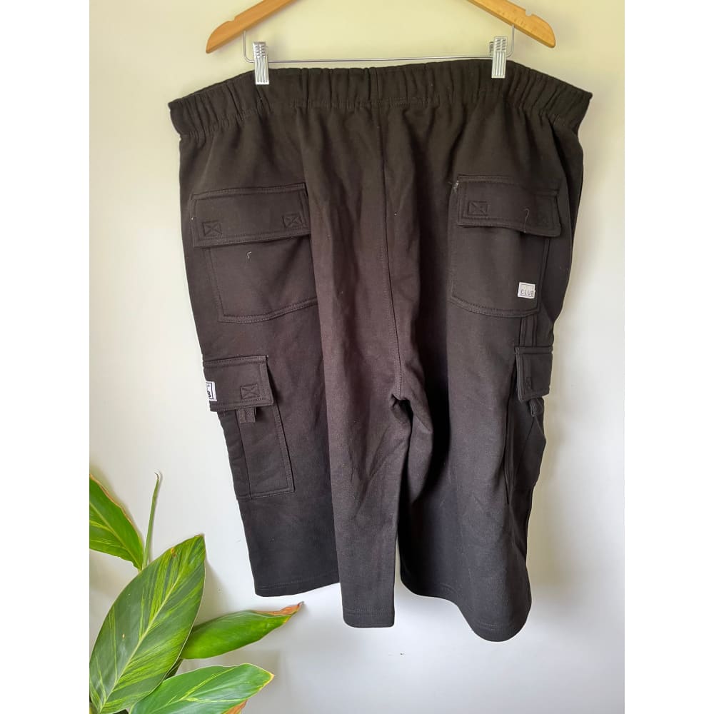 Pro club size 4xl fleece cargo shorts black - cargo shorts men’s apparel