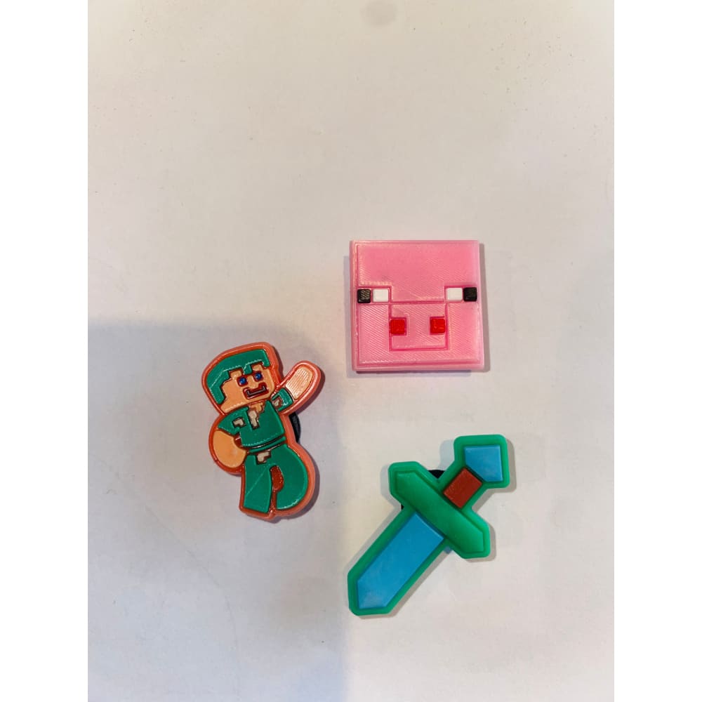 3x minecraft shoe charms - 4 - shoe accessories clogs - shoe accessories - shoe charms fashion accessories