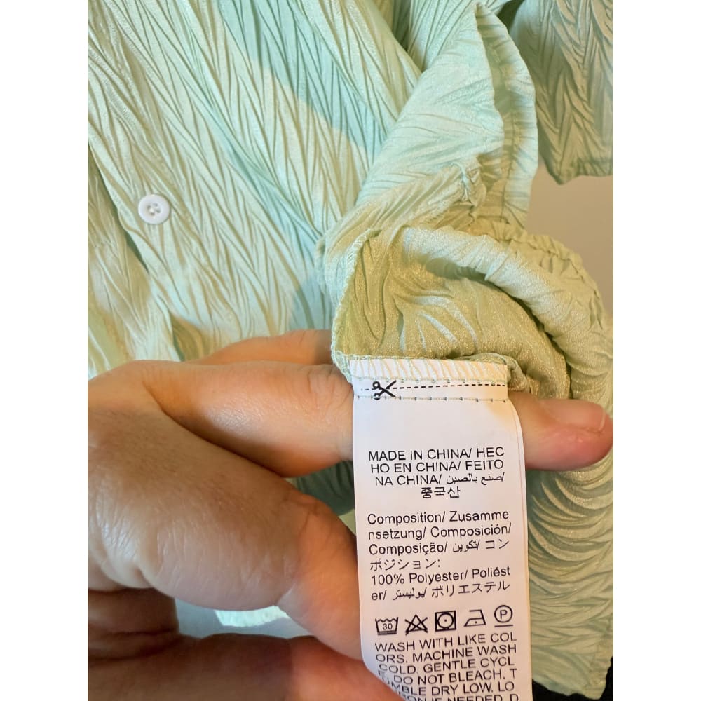 Shein curve size 3xl mint green crinkled shirt - shirts top women’s apparel