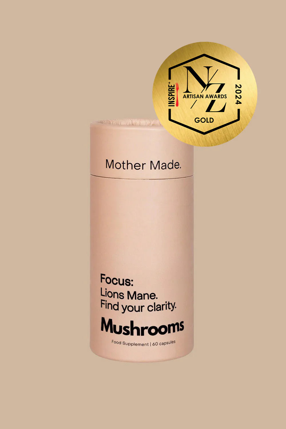 Mother made focus: lionās mane 60 capsules - herbal supplements health and wellness