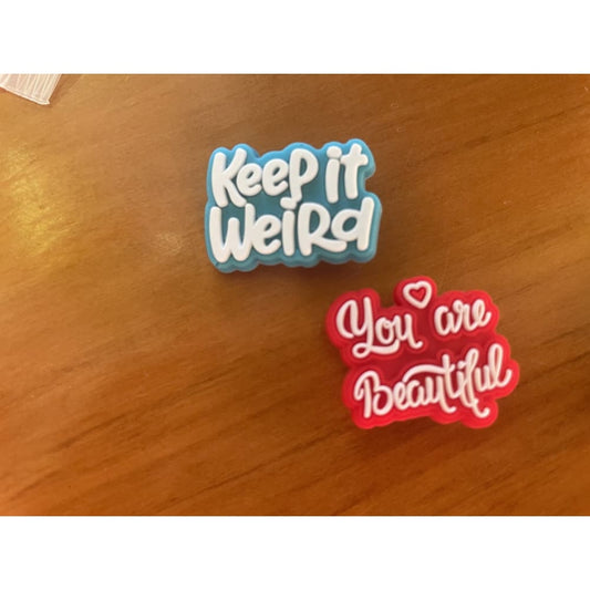 2x positive word shoe charms - 2 - shoe accessories clogs - shoe accessories - shoe charms fashion accessories