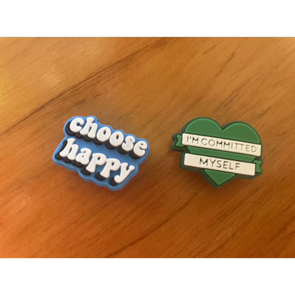 2x positive word shoe charms - 3 - shoe accessories clogs - shoe accessories - shoe charms fashion accessories