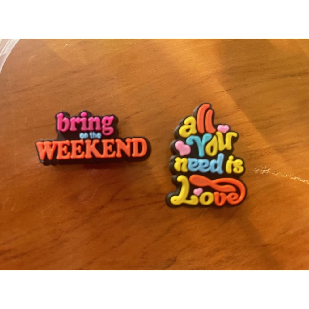 2x positive word shoe charms - 4 - shoe accessories clogs - shoe accessories - shoe charms fashion accessories