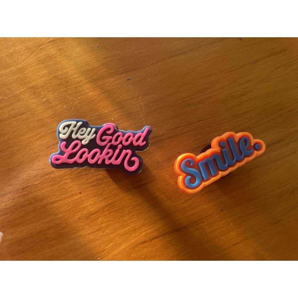 2x positive word shoe charms - 5 - shoe accessories clogs - shoe accessories - shoe charms fashion accessories