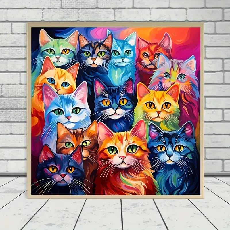 Cat diamond painting kit 20cm x 20cm - mosaic kits crafts