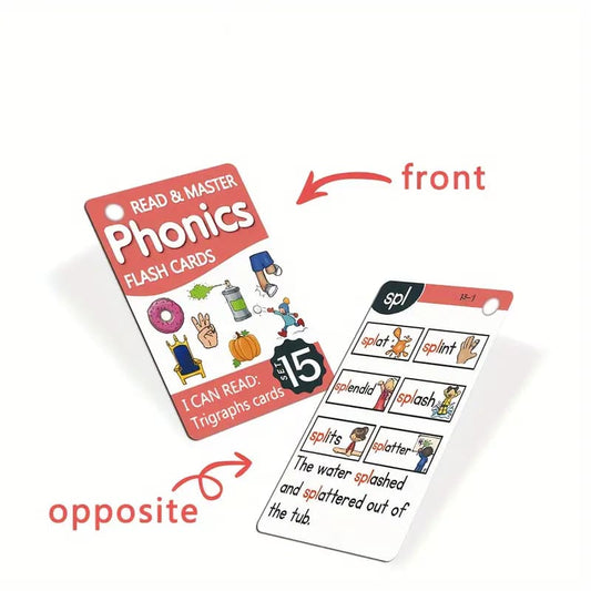 Read & master phonics flash cards - educational flash cards printed media
