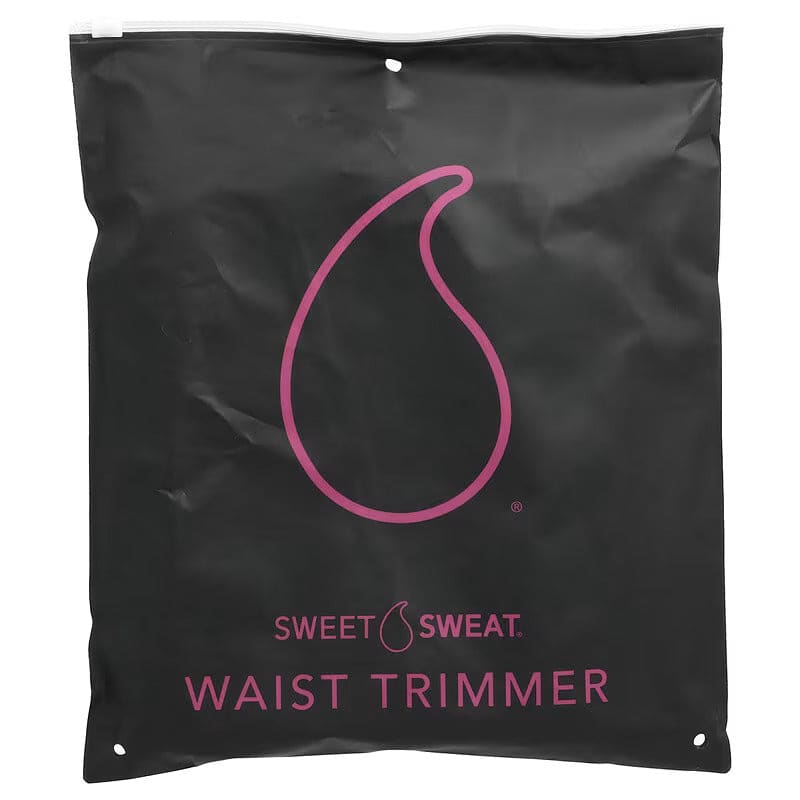Sweet sweat® waist trimmer medium black & pink 1 belt + wash bag - activewear bag - health and wellness - laundry