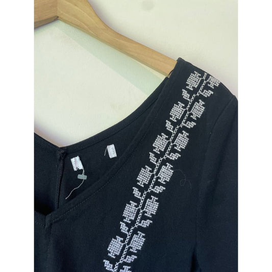 Neon rose embroidered petite mini dress – size 12 (brand new cut-label 100% viscose) - dresses blouse - bnew label cut