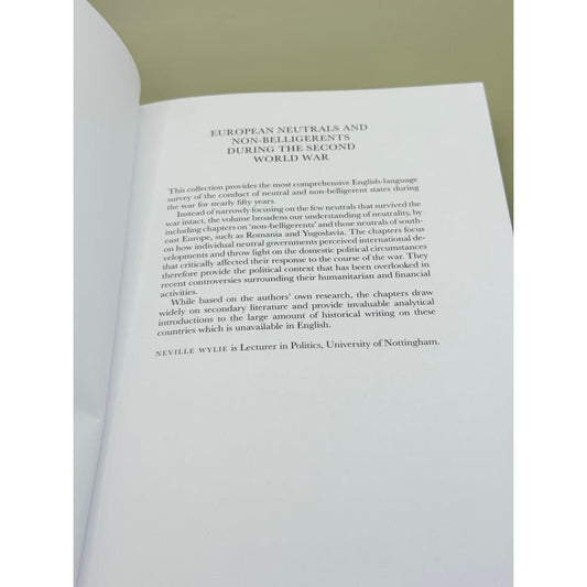 European neutrals and non-belligerents during the second world war by neville wylie - print books condition: used