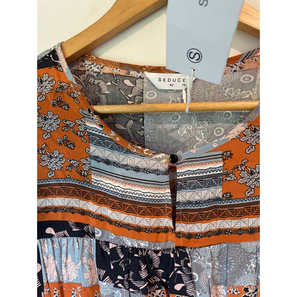 Seduce nz size 10 patchwork look top - blouses blouse - clothing & fashion - designer clearance - top women’s apparel