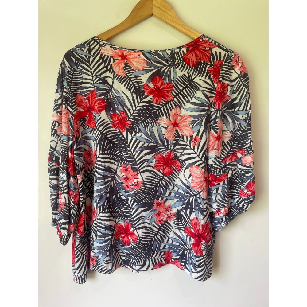 Seduce nz size 10 hibiscus rayon ellen top - blouses blouse - clothing & fashion - designer clearance - top women’s