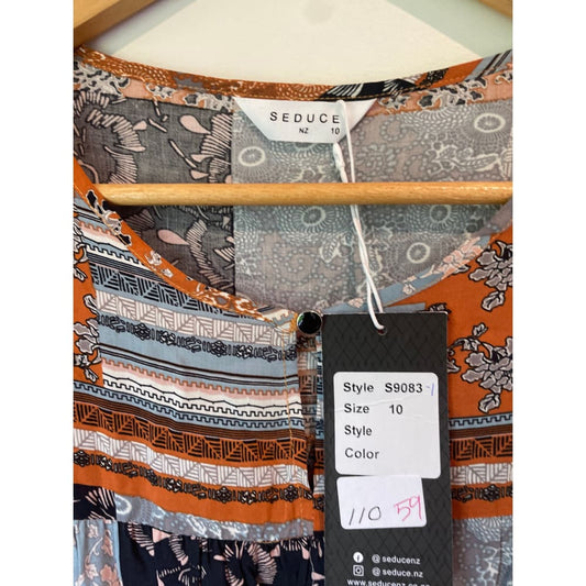 Seduce nz size 10 patchwork look top - blouses blouse - clothing & fashion - designer clearance - top women’s apparel