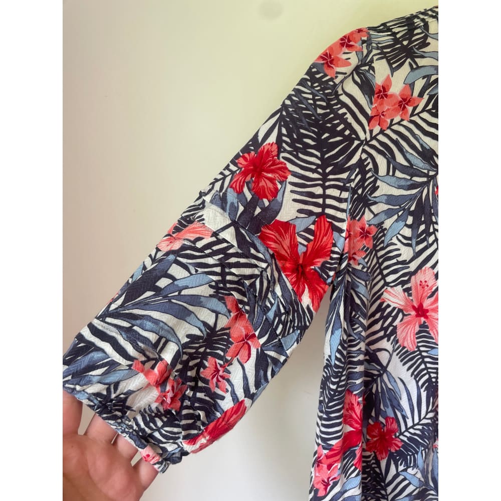 Seduce nz size 10 hibiscus rayon ellen top - blouses blouse - clothing & fashion - designer clearance - top women’s