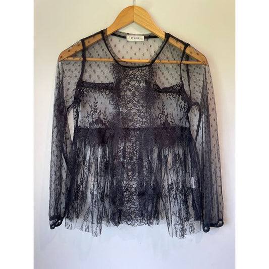 Et alia size xxs/6 lace top - clothing tops blouse - clothing & fashion - designer clearance - top women’s apparel
