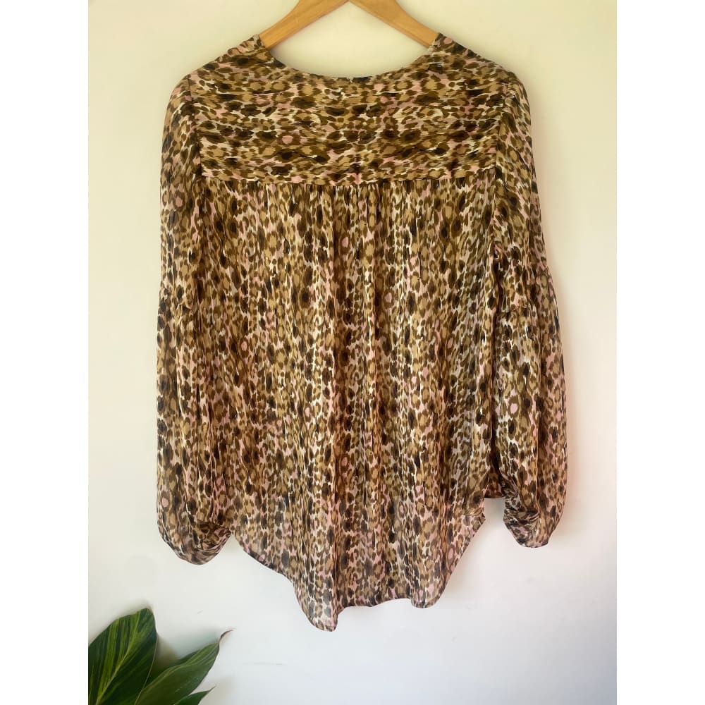 Zafina size 10 animal print top - clothing tops blouse - clothing & fashion - designer clearance - top women’s apparel