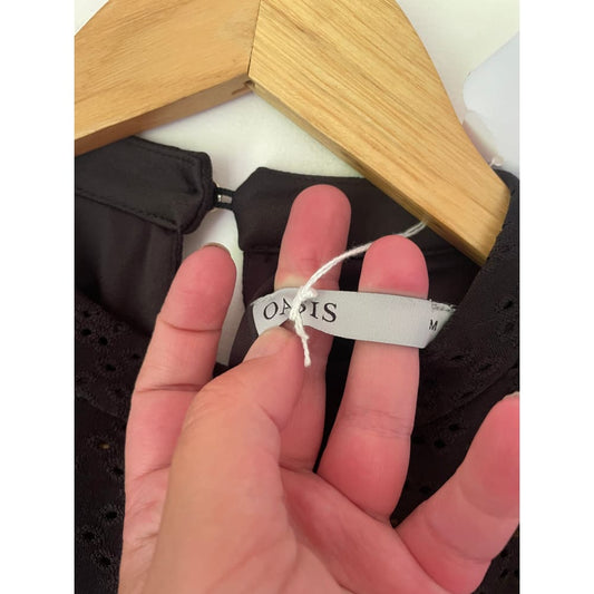 Oasis size m / 10 black lace look dress - dresses clothing & fashion - designer clearance - dresses women’s apparel