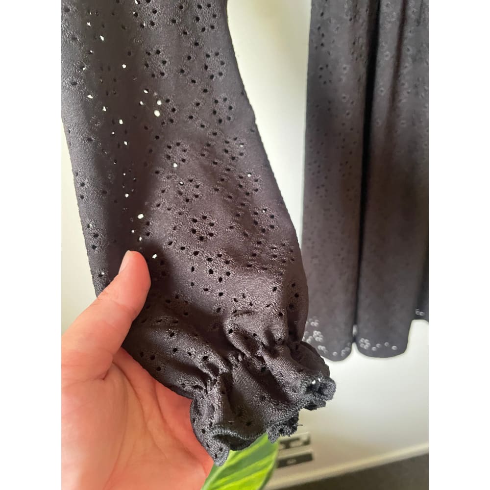 Oasis size m / 10 black lace look dress - dresses clothing & fashion - designer clearance - dresses women’s apparel