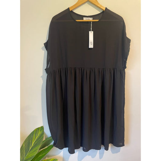 Et alia size xs fray sleeve sheer dress - dresses clothing & fashion - designer clearance - dresses women’s apparel