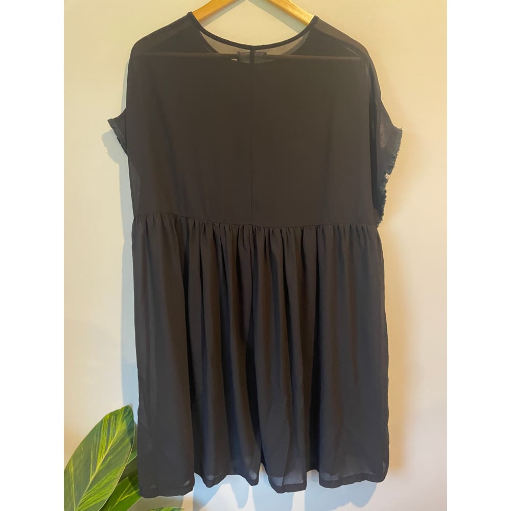 Et alia size xs fray sleeve sheer dress - dresses clothing & fashion - designer clearance - dresses women’s apparel