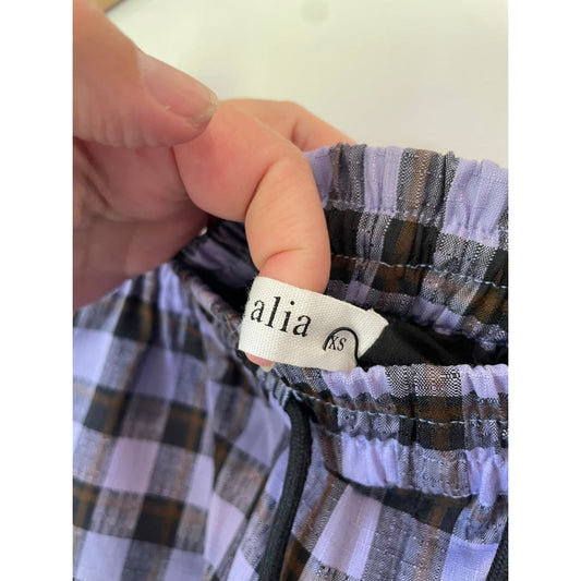 Et alia size xs frankie shorts in lilac check - shorts bottom - clothing & fashion - designer clearance - shorts
