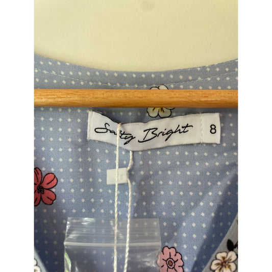 Salty bright size 8 rayon dress - clothing tops blouse - clothing & fashion - designer clearance - top women’s apparel