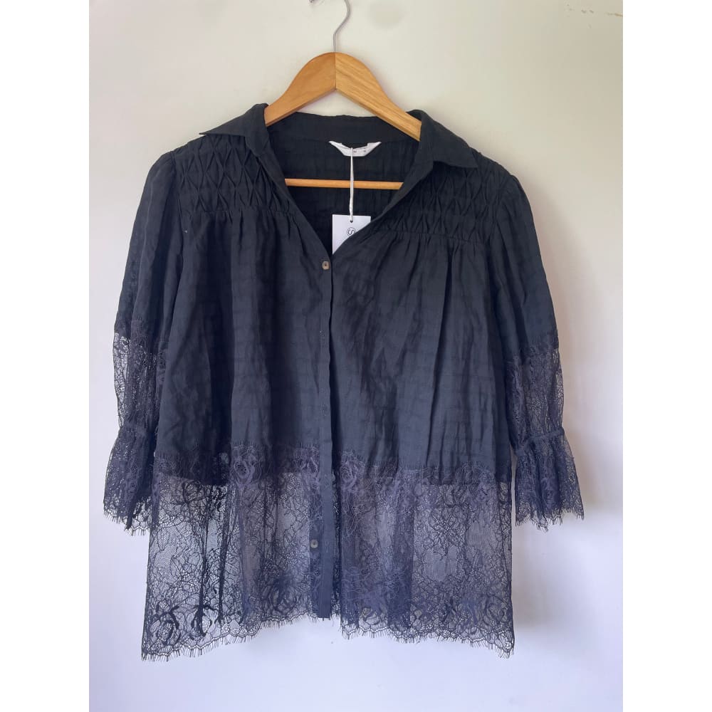 Seduce nz size 10 sheer-lace top - clothing tops blouse - clothing & fashion - designer clearance - top women’s apparel
