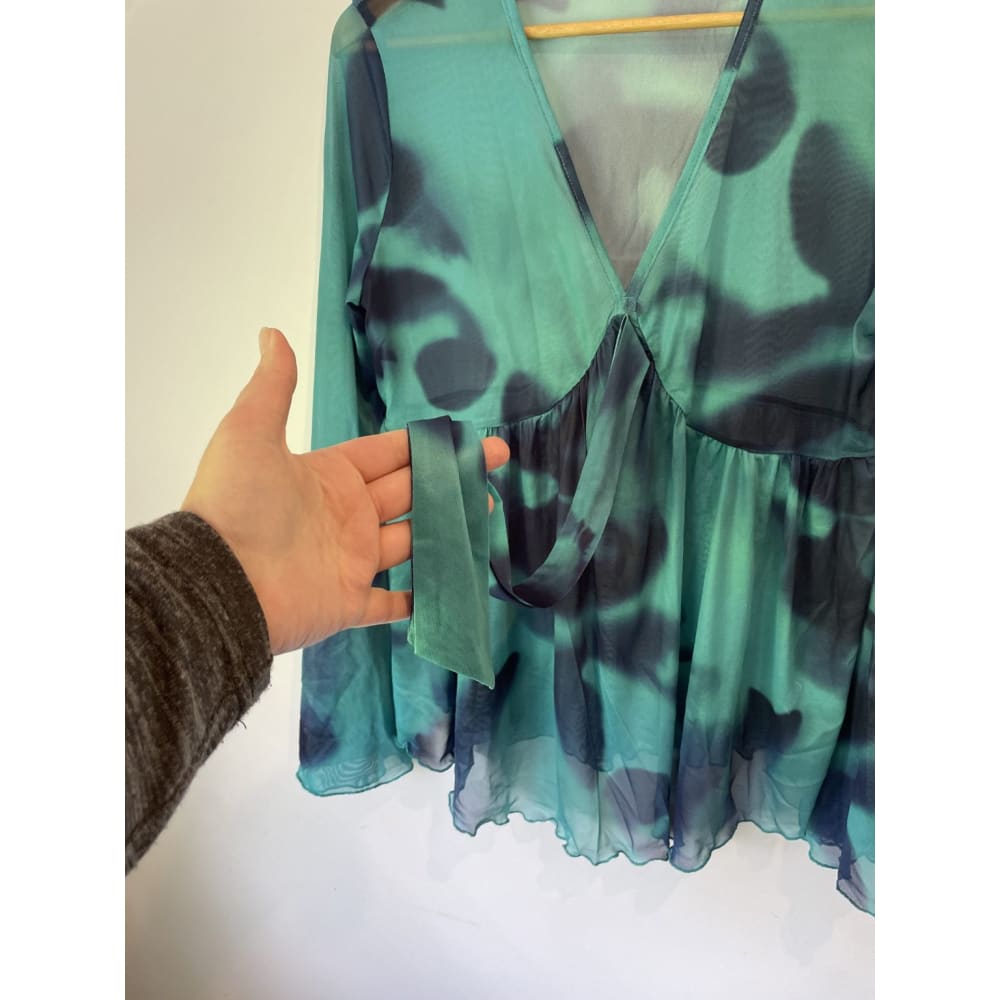 Brand new 2xl mesh top - 2xl - blouses blouse - clothing & fashion - long sleeve - top womenās apparel