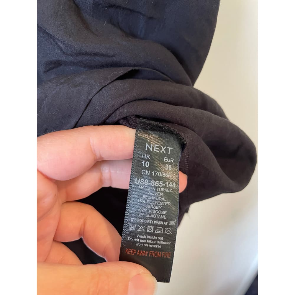 Next mixed-fabric top – size 10 (brand new cut-label modal blend & jersey) - t-shirts blouse - bnew label cut branded