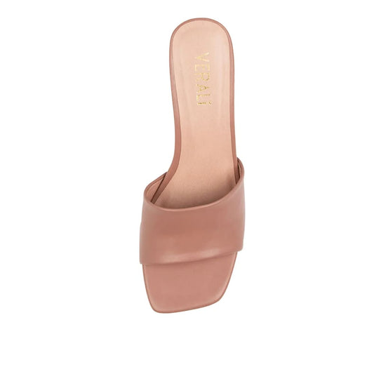Verali nicky size 40 slides in dark blush smooth - 40 - flats clothing & fashion - flats women’s shoes