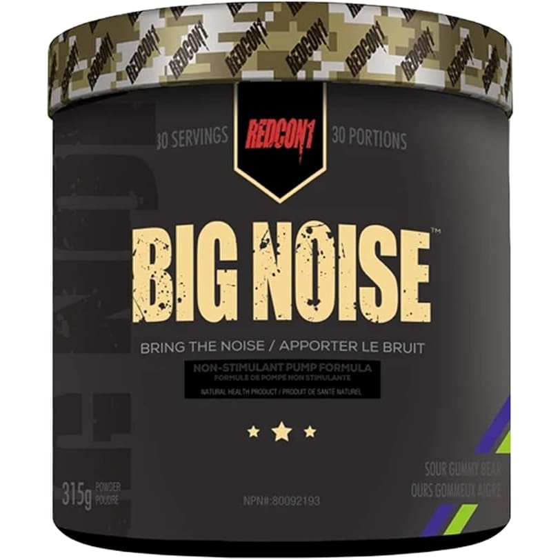 Redcon1 big noise non stim preworkout sour gummy bear 30 servings - herbal supplements health and wellness