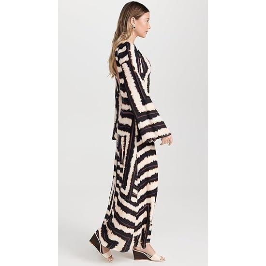 Seven wonders size l azure maxi dress noria print - dresses top women’s apparel