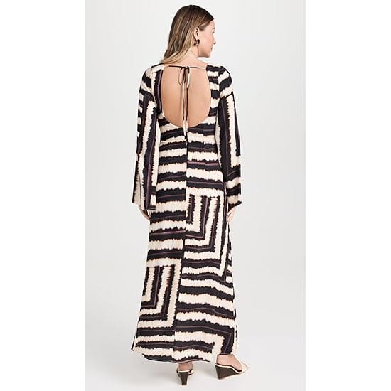 Seven wonders size l azure maxi dress noria print - dresses top women’s apparel