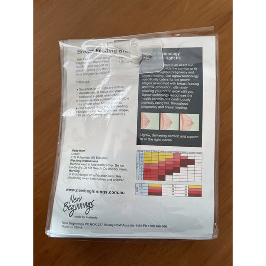 New beginnings size l breast feeding bra in white - l/14 - bras bra - clothing & fashion - maternity - special