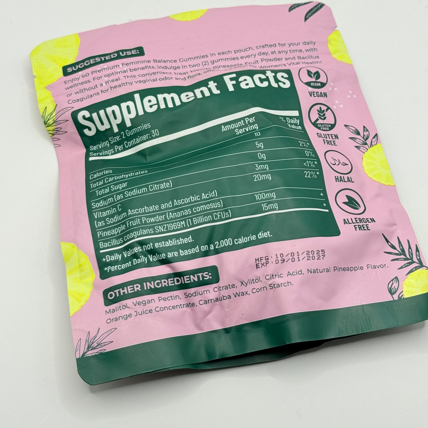 nutralife Feminine Balance Gummies - Hawaiian Pineapple (60 Gummies)