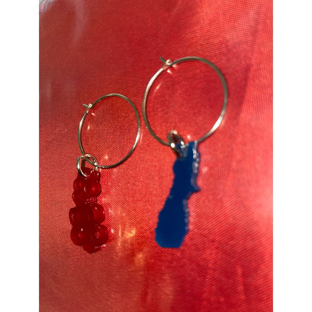 Nz hoop earrings with acrylic nz icon charms - earrings earrings - jewelry fashion accessories