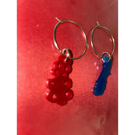 Nz hoop earrings with acrylic nz icon charms - earrings earrings - jewelry fashion accessories