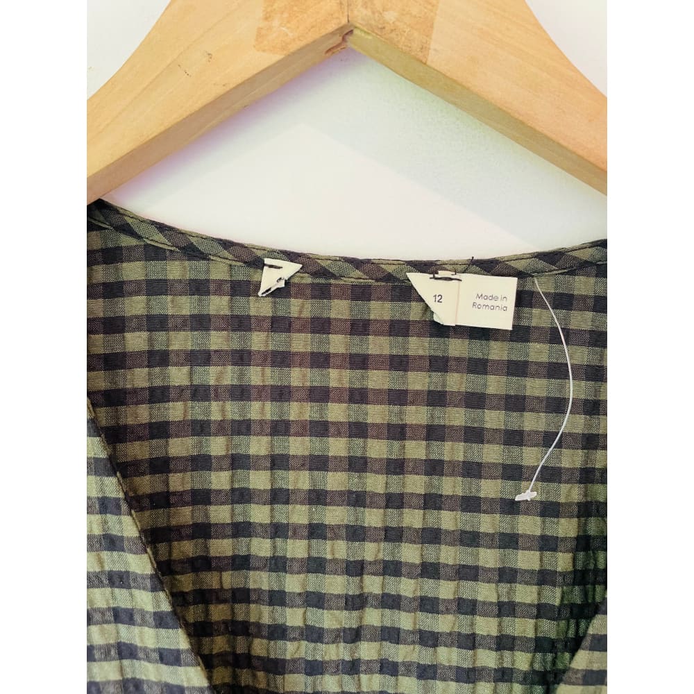 Oasis gingham top – size 12 (brand new cut-label cotton blend) - blouses blouse - bnew label cut branded clothing