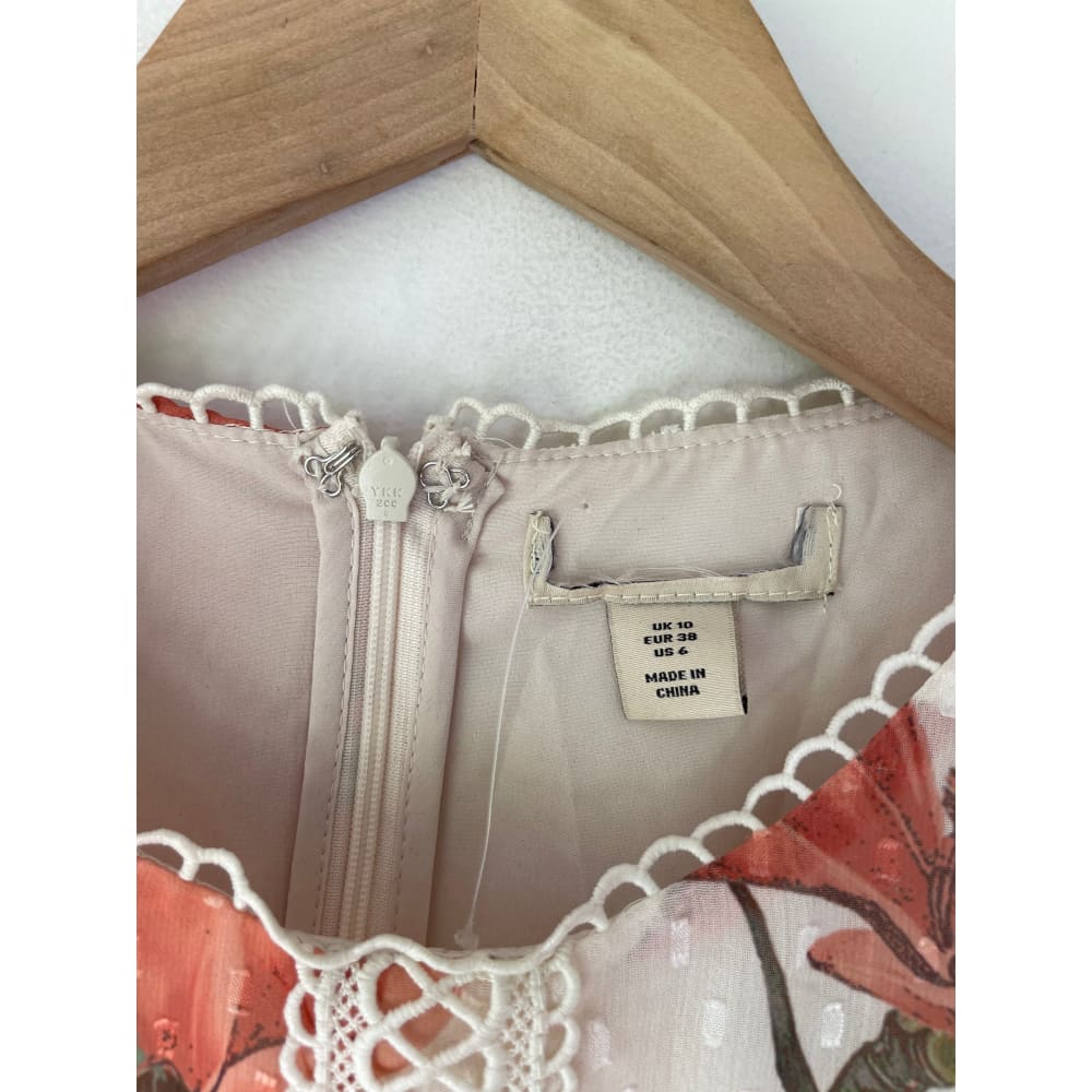 Oasis size 10 magnolia floral lace chiffon dress – brand new cut label - dresses bnew label cut branded clothing